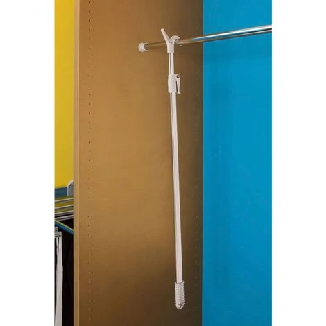 Perche Téléscopique - Décor : Chromé - Longueur Maxi : 1590 Mm - Longueur Mini : 880 Mm - Matériau : Acier / Nylon - AMBOS – Image 2