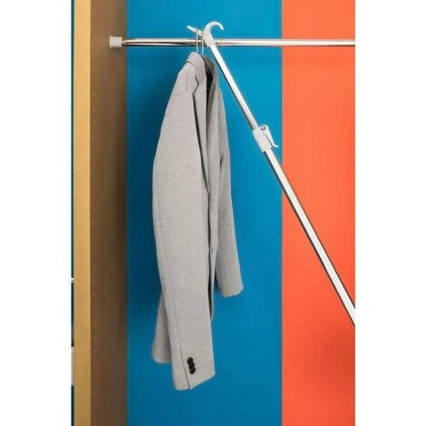 Perche Téléscopique - Décor : Chromé - Longueur Maxi : 1590 Mm - Longueur Mini : 880 Mm - Matériau : Acier / Nylon - AMBOS – Image 3