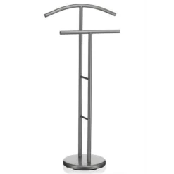 Valet De Chambre LAURENZ Valet De Nuit Porte Vêtements En Métal Laqué Gris