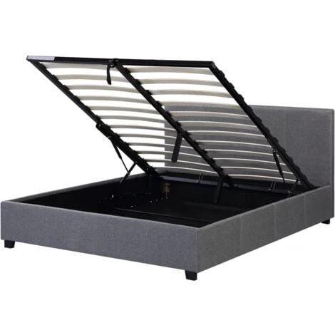 Lit Double Avec Coffre Carla - 140 X 190 - Gris – Image 3