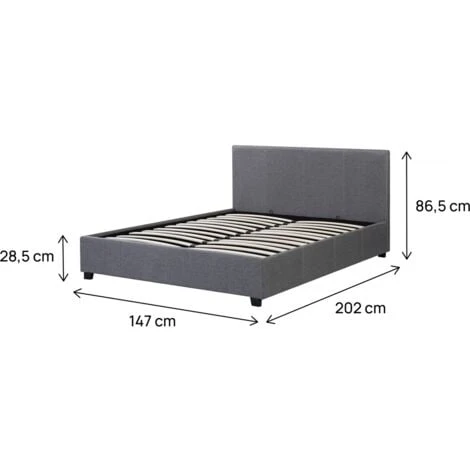Lit Double Avec Coffre Carla - 140 X 190 - Gris – Image 4