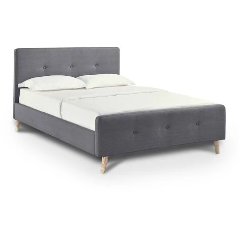 ZIKO - Lit Scandinave 160x200 Cm En Tissu Gris – Image 2