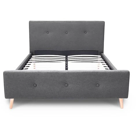 ZIKO - Lit Scandinave 160x200 Cm En Tissu Gris – Image 3