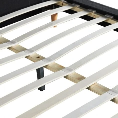 Lit Double Scandinave BALTA 160 X 200 CM Tissu Gris Anthracite – Image 5