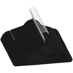 Cintres Antidérapants 20 Pcs Noir Velours VidaXL