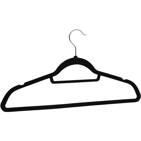Cintres AntidĂ©rapants 20 Pcs Noir Velours VidaXL â Image 4