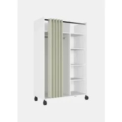 Insertion à Compartiments Avec Roulettes Pour Armoire, Couleur Blanche, 99,7 X 160 X 48,25 Cm, Avec Emballage Renforcé