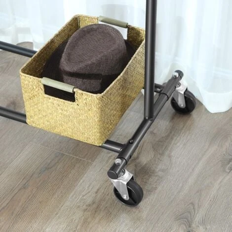 Songmics Portant à Vêtements Avec Roulettes, Tringle Extensible Pour Charge Lourde, Porte-manteau, Rangement Vêtement, Capacité De Charge 90 Kg - Noir – Image 4