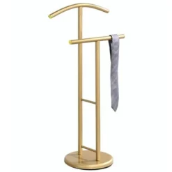 Valet De Chambre LAURENZ Valet De Nuit Porte Vêtements Support Vestes En Métal Laqué Doré