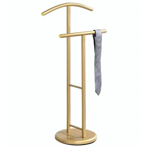 Valet De Chambre LAURENZ Valet De Nuit Porte Vêtements Support Vestes En Métal Laqué Doré