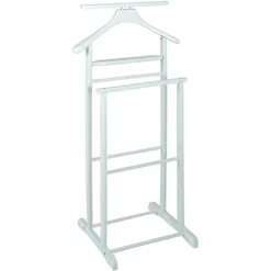 Valet De Nuit En Bois Massif Coloris Blanc - L47 X P36 X H102 Cm