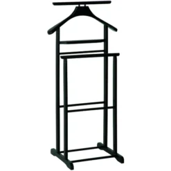 Valet De Nuit En Bois Massif Couleur Noir - L47 X P36 X H102 Cm