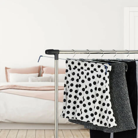 Relaxdays Cintres Pantalons, Lot De 10, Antidérapants, Pour Jupes, Tendeurs En Spirale, Largeur 30-50 Cm, Argenté/bleu – Image 3