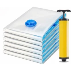 Sac De Rangement Sous Vide, 6 Sacs (40 X 60 Cm) Réutilisables Les Housse De Rangement Sous Vide Sous Vide Avec Pompe De Voyage Pour Literies, Vêtements, Couettes,etc