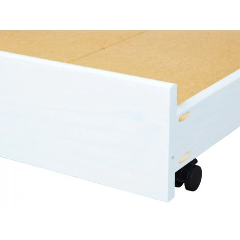 Dmora Tiroir Coulissant à Roulettes Pour Lit, En Pin Massif, Coloris Blanc, 199x94x22 Cm, Avec Emballage Renforcé – Image 4