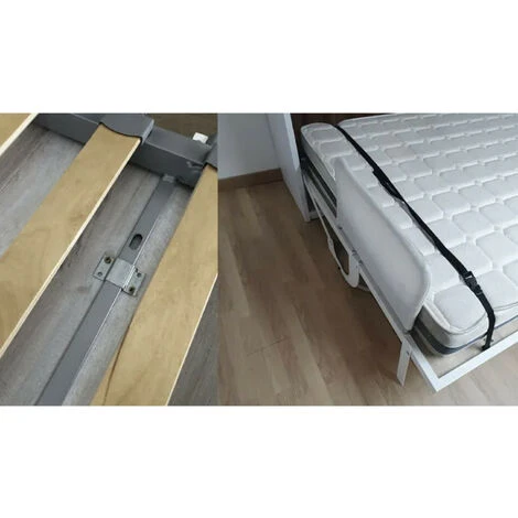 Lit Escamotable Vertical 140x190 Cm Gris Béton Banila – Image 5