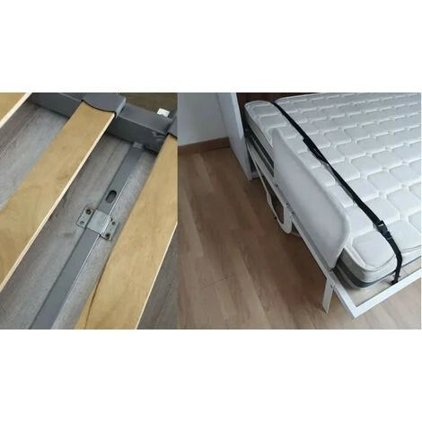 Lit Escamotable Vertical 140x190 Cm Blanc Satiné Banila – Image 4