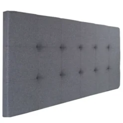 Tête De Lit Capitonnée ELZA En Tissu Gris Anthracite Pour Lit 140 Et 160 CM