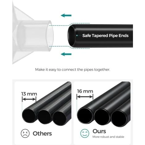 Songmics Armoire De Rangement, Penderie Pliable En Tissus, Garde-robe, Avec Tringle, ÉtagÈres, Housse En Tissu Non-tissÉ, Pour Chambre, Vestiaire, 150 X 45 X 175 Cm, Noir LSF03H – Image 4