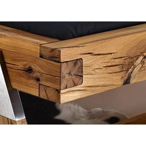 Lit Double 180x200 Chêne Sauvage Huilé Bois Naturel SALZBURG 102 – Image 4