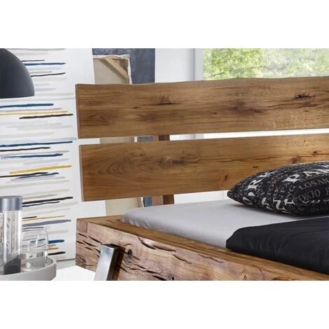 Lit Double 180x200 Chêne Sauvage Huilé Bois Naturel SALZBURG 102 – Image 5