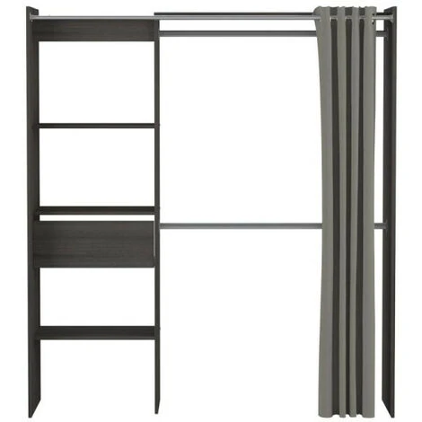 Aménagement Dressing Extensible Chêne Foncé - ARA - L 168 X L 50 X H 187 Cm – Image 2