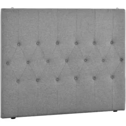 HOMCOM Tête De Lit Capitonnée - Tête De Lit Rembourrée - Dim. 150L X 120H Cm - épaisseur 7 Cm - MDF Coton Polyester Gris