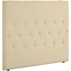 HOMCOM Tête De Lit Capitonnée - Tête De Lit Rembourrée - Dim. 150L X 120H Cm - épaisseur 7 Cm - MDF Coton Polyester Beige