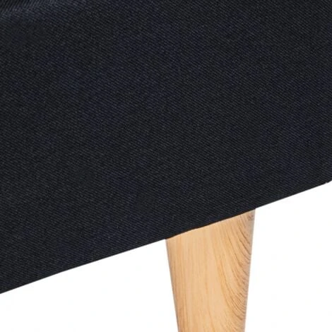 Lit Double Scandinave BALTA 140 X 190 CM Tissu Noir – Image 3