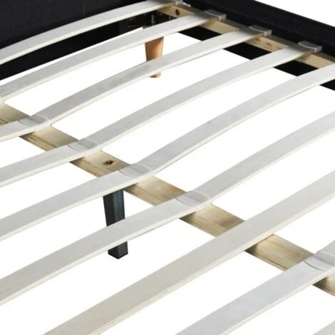 Lit Double Scandinave BALTA 140 X 190 CM Tissu Noir – Image 5