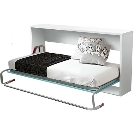 Lit D'appoint Escamotable Coloris Blanc - Couchage Longueur 200 X Largeur 90 Cm -PEGANE-