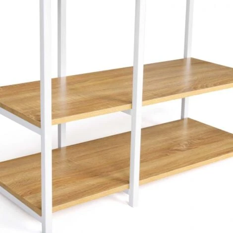 Dressing Penderie étagère DETROIT Design Industriel Bois Et Métal Blanc – Image 5