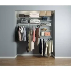 Dressing Crémaillères Modulables Blanc 40 Pièces 1,81x1,22M En Kit