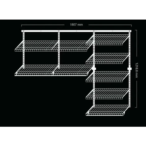 Dressing Crémaillères Modulables Blanc 40 Pièces 1,81x1,22M En Kit – Image 2