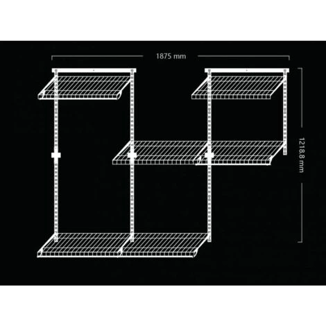 Dressing Crémaillères Modulables Blanc 36 Pièces 1,88x1,22M En Kit – Image 2
