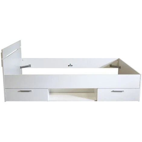 Lit Tiroirs Blanc Perle 140x190 – Image 3