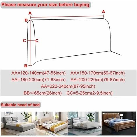 Housses De Tête De Lit,Protecteur Antipoussière Pour Tête De Lit Rembourrée (F, Tête De Lit Longueur:70cm-120cm) – Image 2