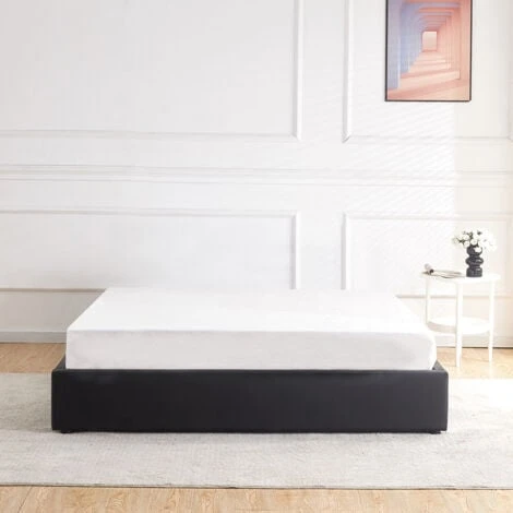 Lit Avec Coffre De Rangement Noir Avec Sommier 140x190 Cm - Eveil - Designetsamaison – Image 3