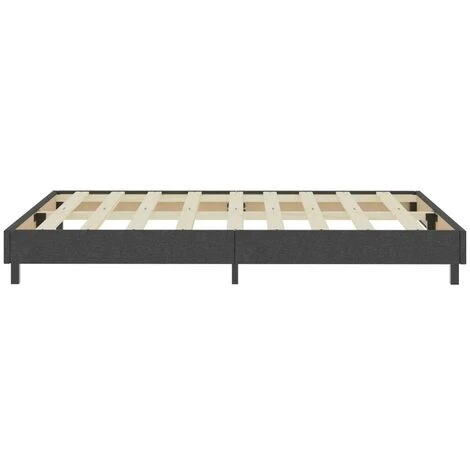 Hommoo Sommier Tapissier Gris Tissu 160 X 200 Cm – Image 5