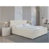 Ensemble Boxspring Complet Tête De Lit + Sommiers + Matelas + Surmatelas SIERO De DREAMEA - 160 X 200 Cm - Tissu - Ivoire