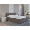 Ensemble Boxspring Complet Tête De Lit + Sommiers + Matelas + Surmatelas SIERO De DREAMEA - 160 X 200 Cm - Tissu - Gris