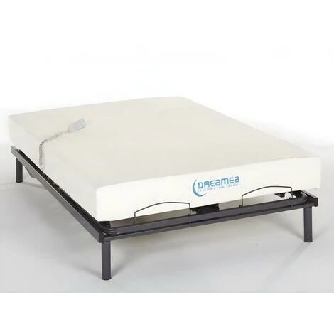 Lit électrique Relaxation Matelas Mémoire Forme JIMBARAN II De DREAMEA - Moteur OKIN - 140x200 Cm – Image 2