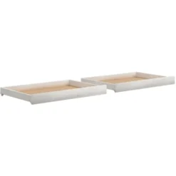 INLIFE Tiroirs De Lit 2 Pcs Blanc Bois De Pin Massif