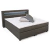 Lit Boxspring 180x200cm Gris Avec éclairage LED VitaliSpa