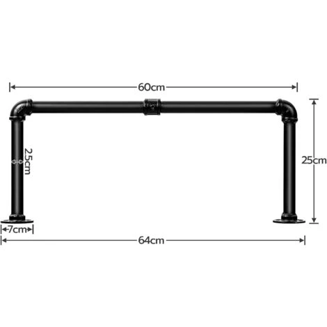 Tringle à Vêtement Industriel, Lot De 2, Portant à Vêtement, 60 Cm, Porte Manteaux Amovible, Penderie Murale Rail De Suspension, Capacité De 30 Kg, Gain De Place, HOOBRO EBK06BJ01 – Image 5