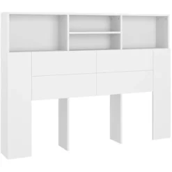 Armoire De Tête De Lit Blanc 140x19x103,5 Cm VidaXL