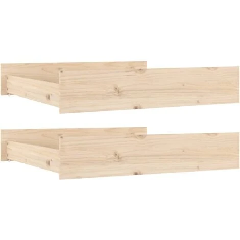 Tiroirs De Lit 2 Pcs Bois De Pin Massif VidaXL