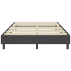 Cadre De Lit Gris Tissu 120 X 200 Cm