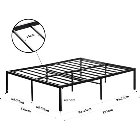 Cadre De Lit En Métal DEWINNER,Sommier ,Assemblage Simple,pour Adultes, Enfants (140 X190 Cm) – Image 5