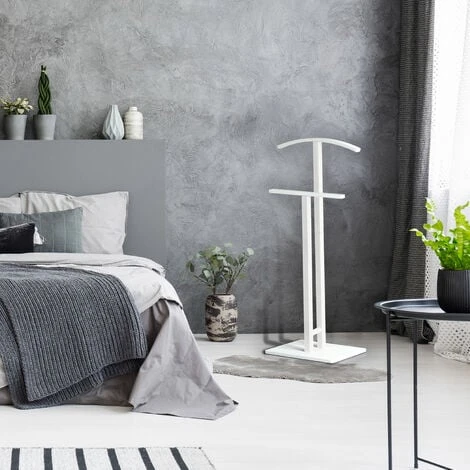 Valet De Nuit Fabriqué En Hêtre Massif En Couleur Blanc – Image 2